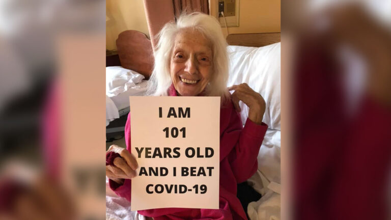 Mujer de 101 años sobrevive a gripe española, al cáncer y ahora al Covid-19
