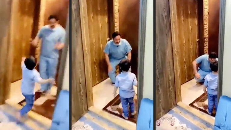 Médico rompe en llanto tras rechazar el abrazo de su hijo al llegar a casa